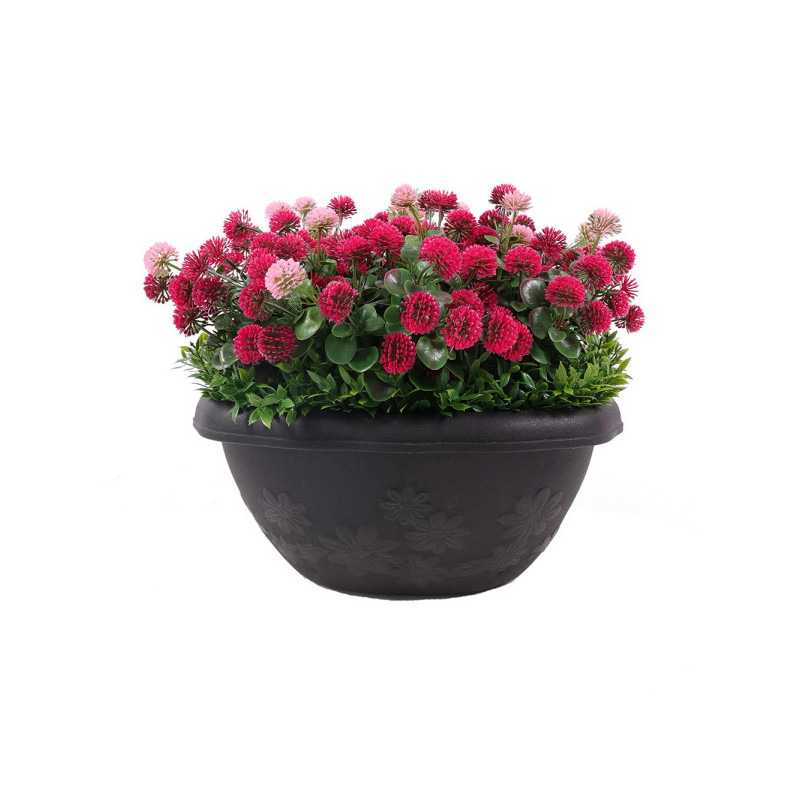 JARDINIERE FLEURS ROSES avec bac inclus