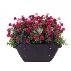 JARDINIERE FLEURS ROSES avec bac inclus