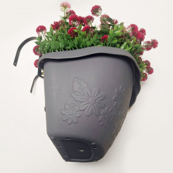 JARDINIERE FLEURS ROSES avec bac inclus