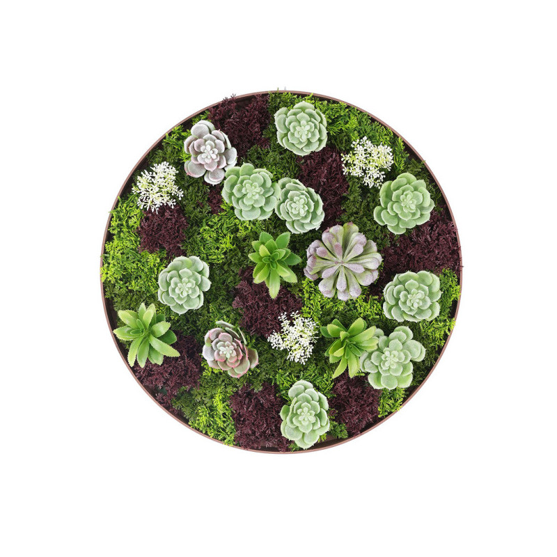 CADRE MURAL ROND PLANTES ARTIFICIELLES