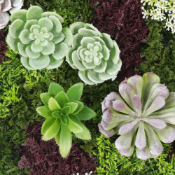 CADRE MURAL ROND PLANTES ARTIFICIELLES