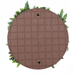 CADRE MURAL ROND PLANTES ARTIFICIELLES