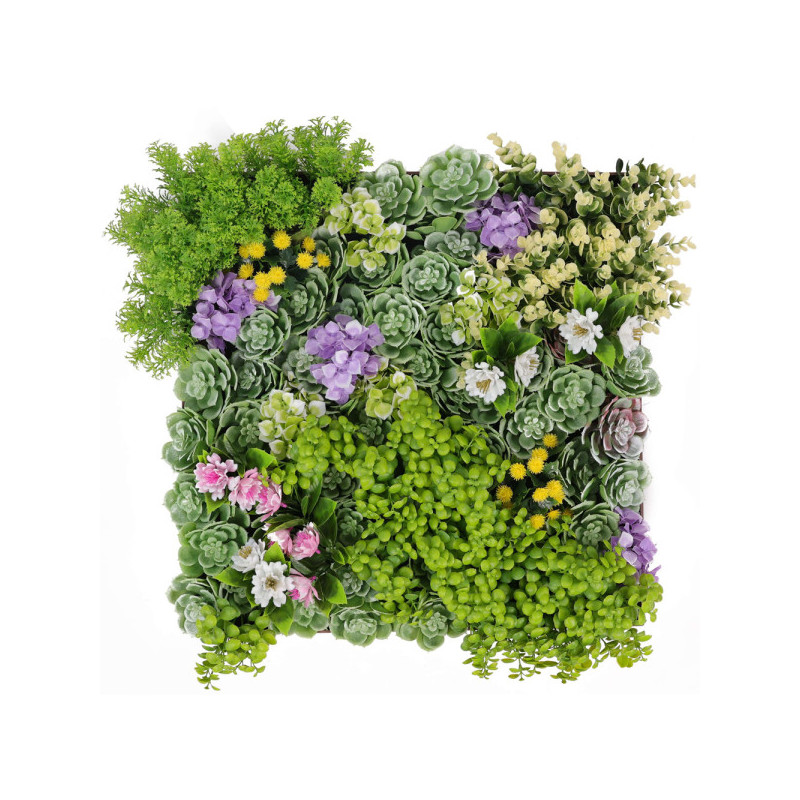 CADRE MURAL CARRE PLANTES ARTIFICIELLES