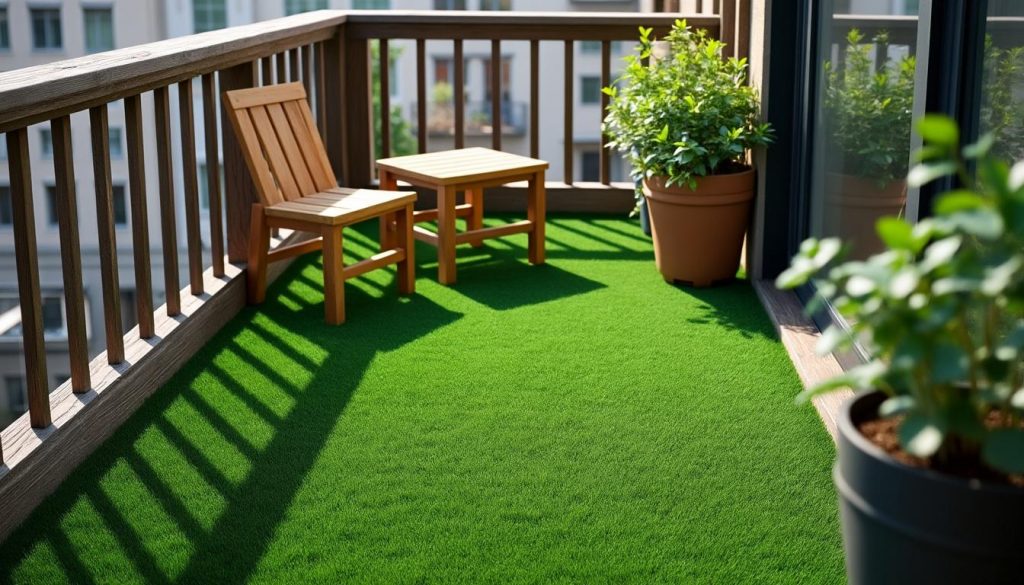 découvrez notre gazon synthétique spécialement conçu pour les balcons exposés au nord, une solution idéale pour embellir votre espace extérieur même en l'absence de soleil.