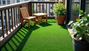 découvrez notre gazon synthétique spécialement conçu pour les balcons exposés au nord, une solution idéale pour embellir votre espace extérieur même en l'absence de soleil.